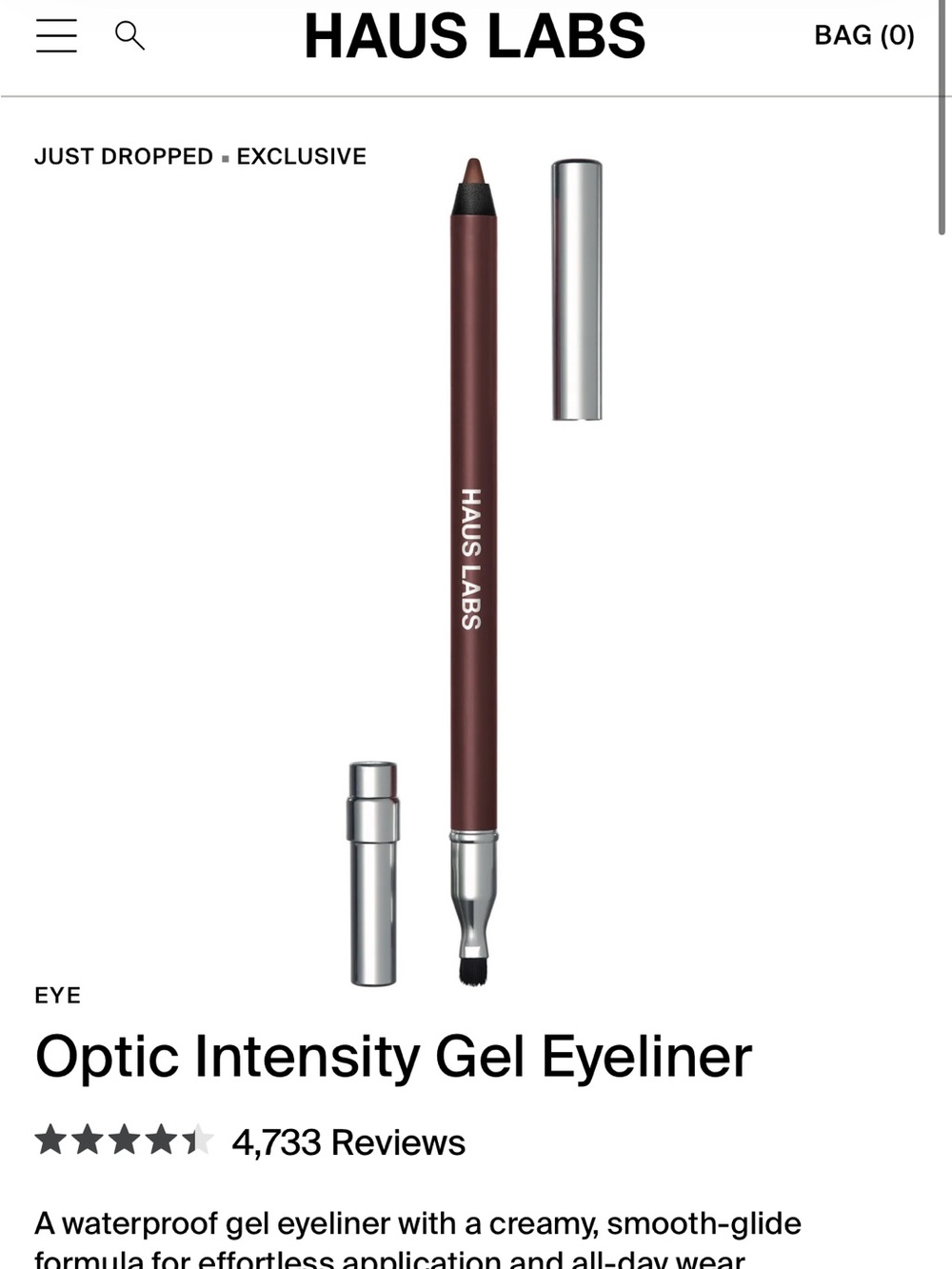 Haus labs optic intensity eco eyeliner- deep cocoa matte
